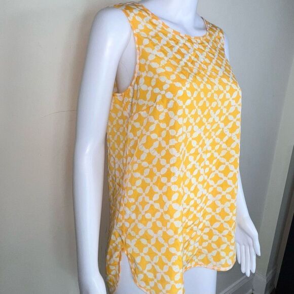 Michael‎ Kors Yellow & White Zip-Back Shell - Picture 1 of 13